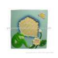 blue and green frog ceramic picture frame